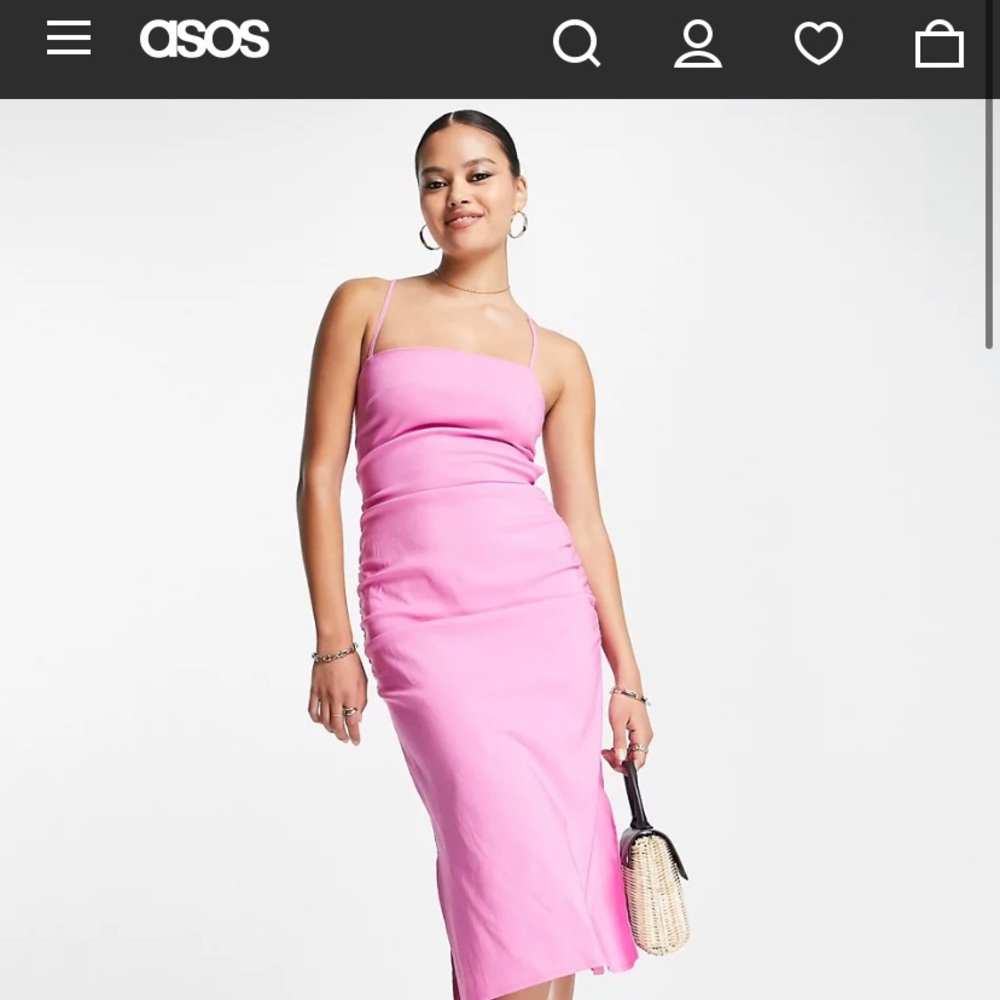 NWT ASOS DESIGN pink midi dress
